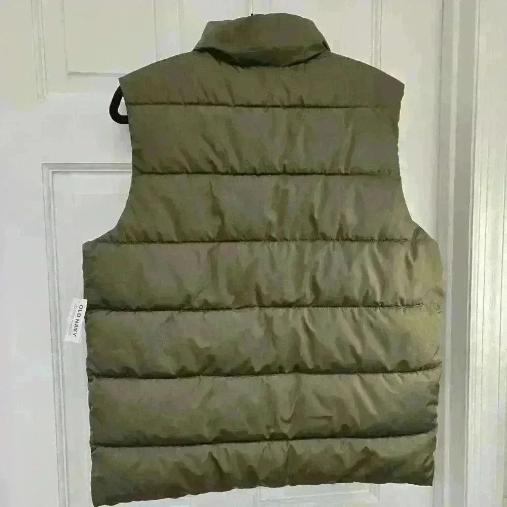 Old Navy Men's Pocket Full-Zip Green Mock Neck Puffer Vest ,Sz S NWT - Picture 2 of 4